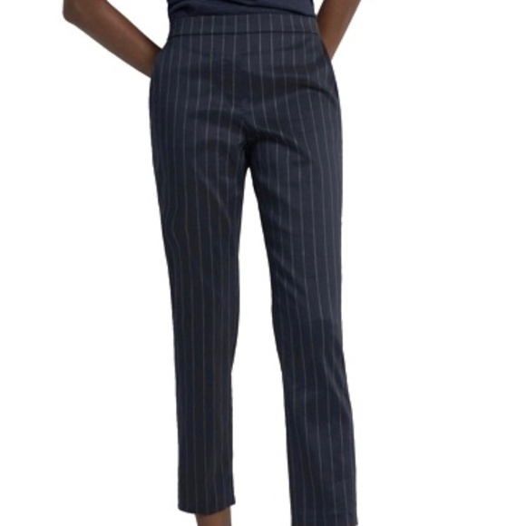 Theory Cropped Pinstripe Pant - Picture 2 of 9